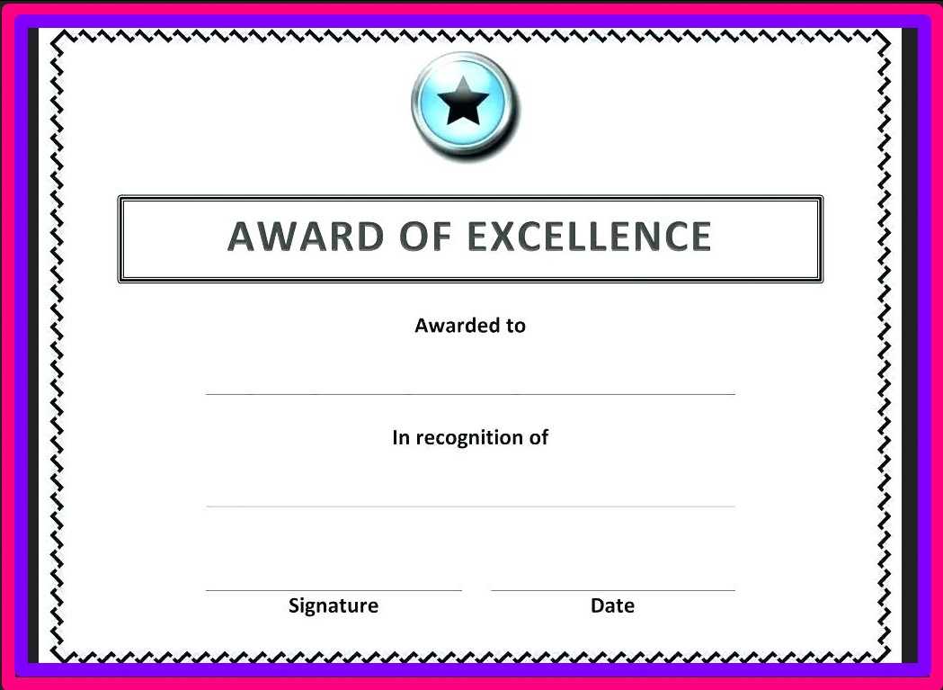 Free Blank Certificate Templates For Word | Business Letters Pertaining To Award Of Excellence Certificate Template