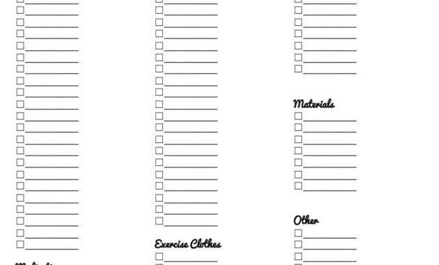 Free Blank Checklist Template Word Payment Via Letter Of with regard to Blank Packing List Template