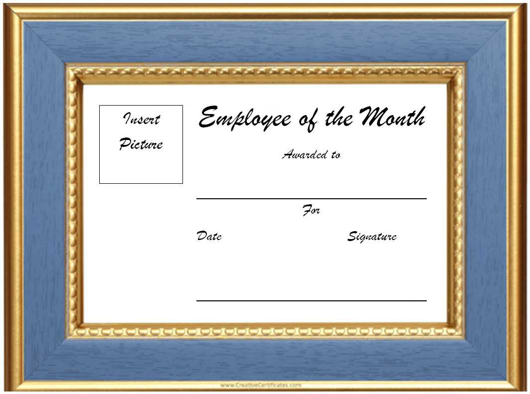 Free Blank Employee Of The Month Certificate #1956 Within Manager Of The Month Certificate Template