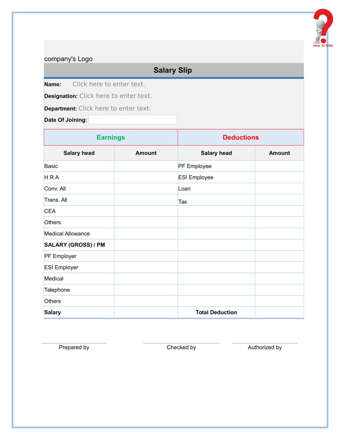Free-Blank-Payslip-Template-1 | How To Wiki for Blank Payslip Template