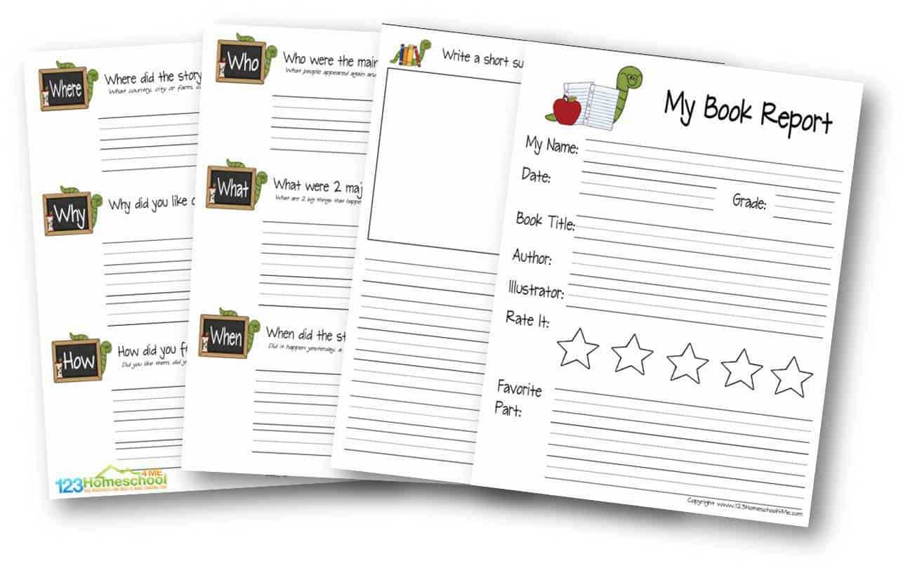 Free Book Report Template | 123 Homeschool 4 Me In 1St Grade Book Report Template