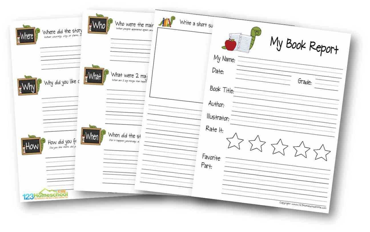 Free Book Report Template | 123 Homeschool 4 Me Intended For Book Report Template Grade 1