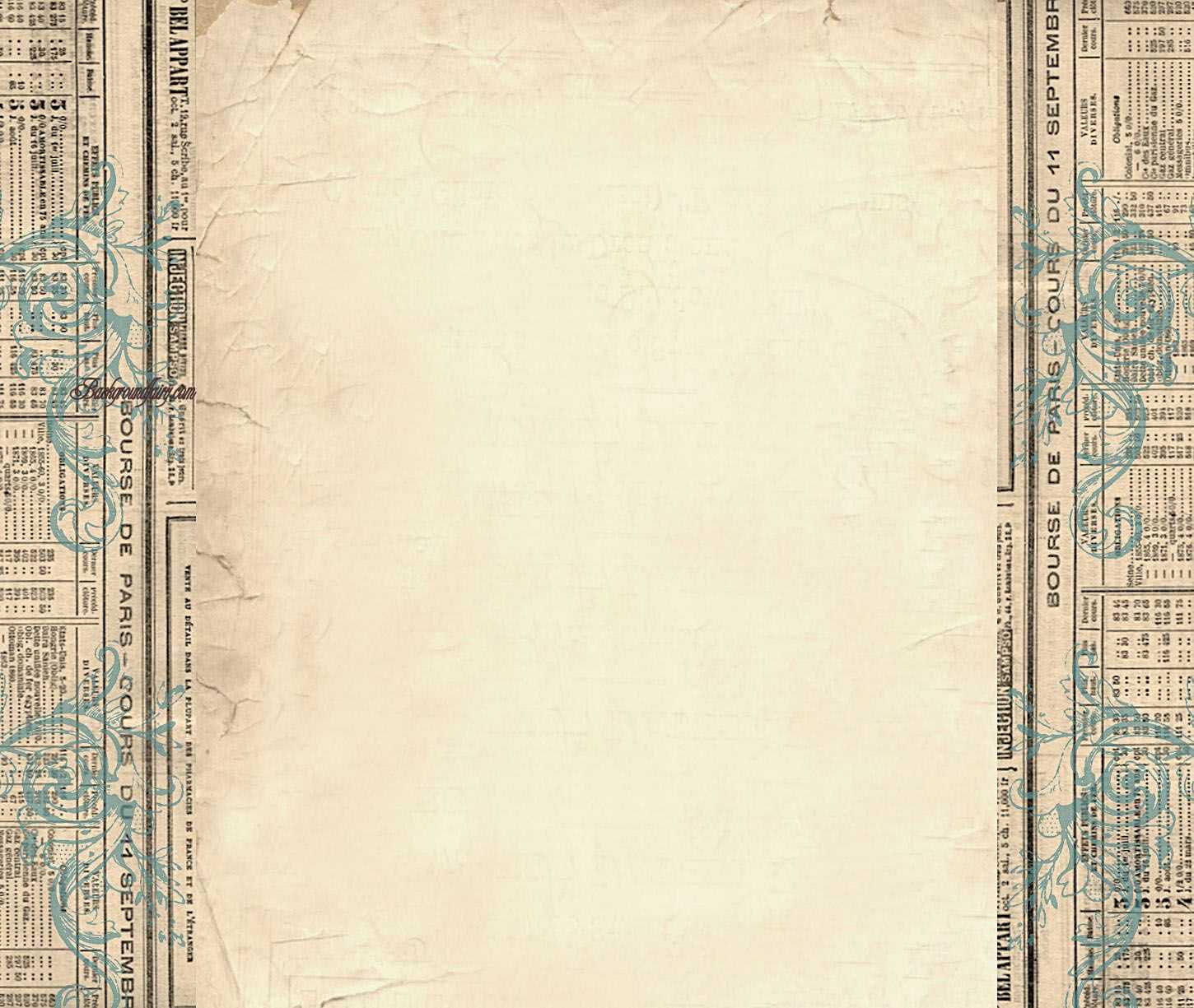 Free Border Templates |  Column Blog Background – Vintage Within Old Blank Newspaper Template