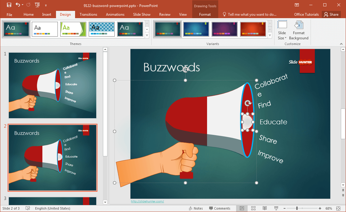 Free Buzzword Powerpoint Template For How To Change Powerpoint Template