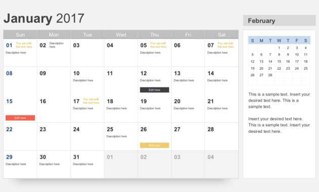 Free Calendar 2017 Template For Powerpoint with regard to Microsoft Powerpoint Calendar Template