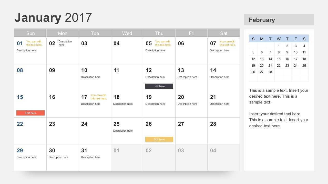 Free Calendar 2017 Template For Powerpoint Within Powerpoint Calendar Template 2015