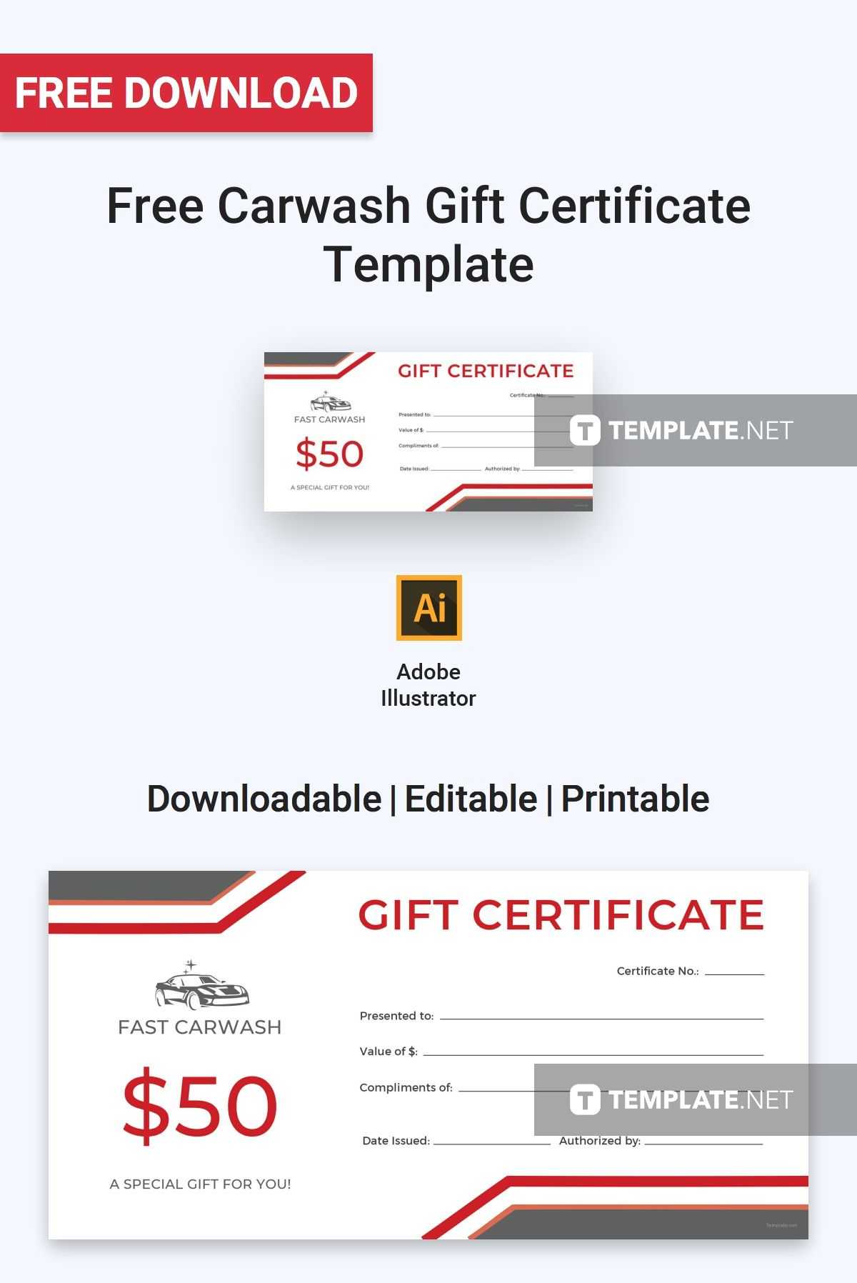 Free Carwash Gift Certificate | Certificate Templates Regarding Indesign Gift Certificate Template