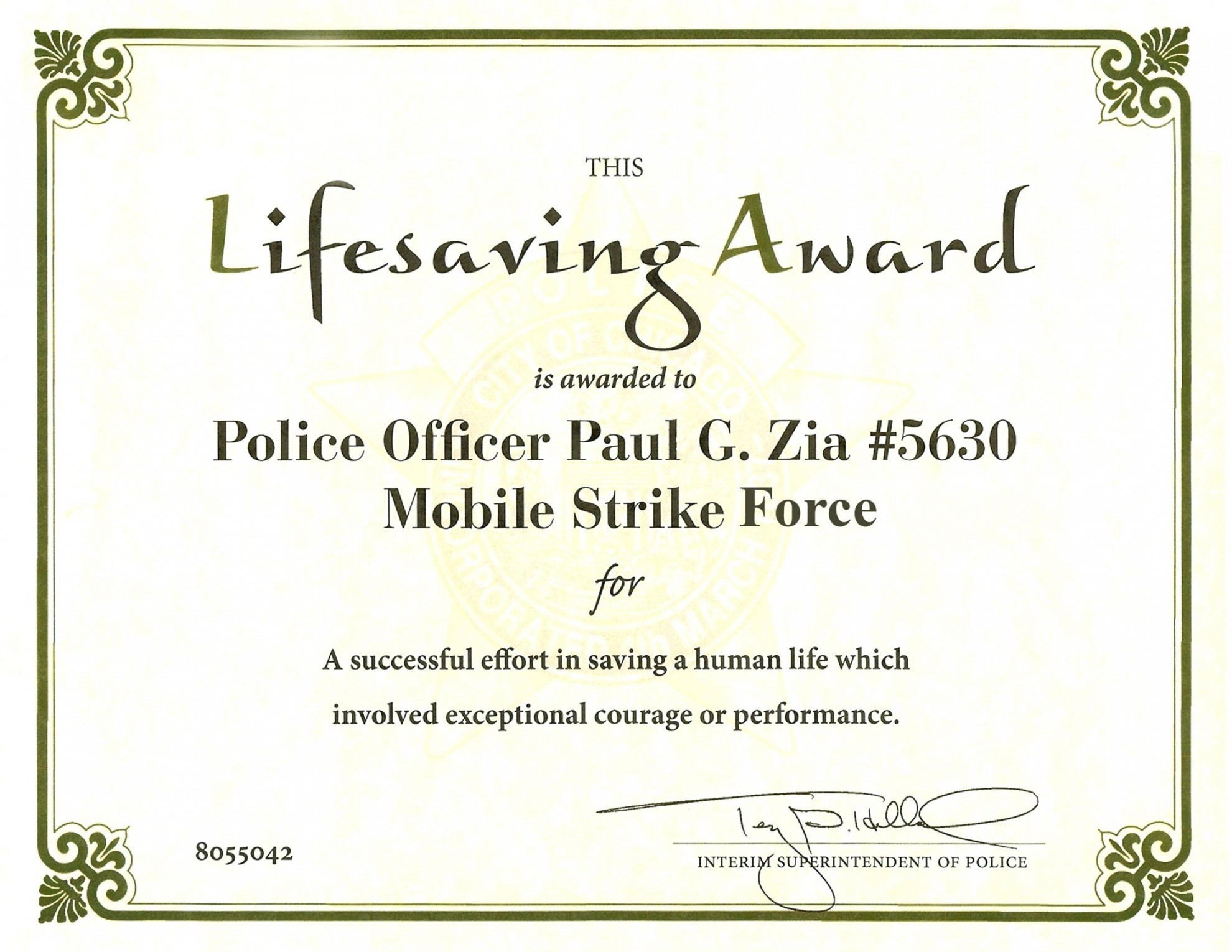 Free Certificate Of Performance Template 7 Elsik Blue Cetane Regarding Life Saving Award Certificate Template