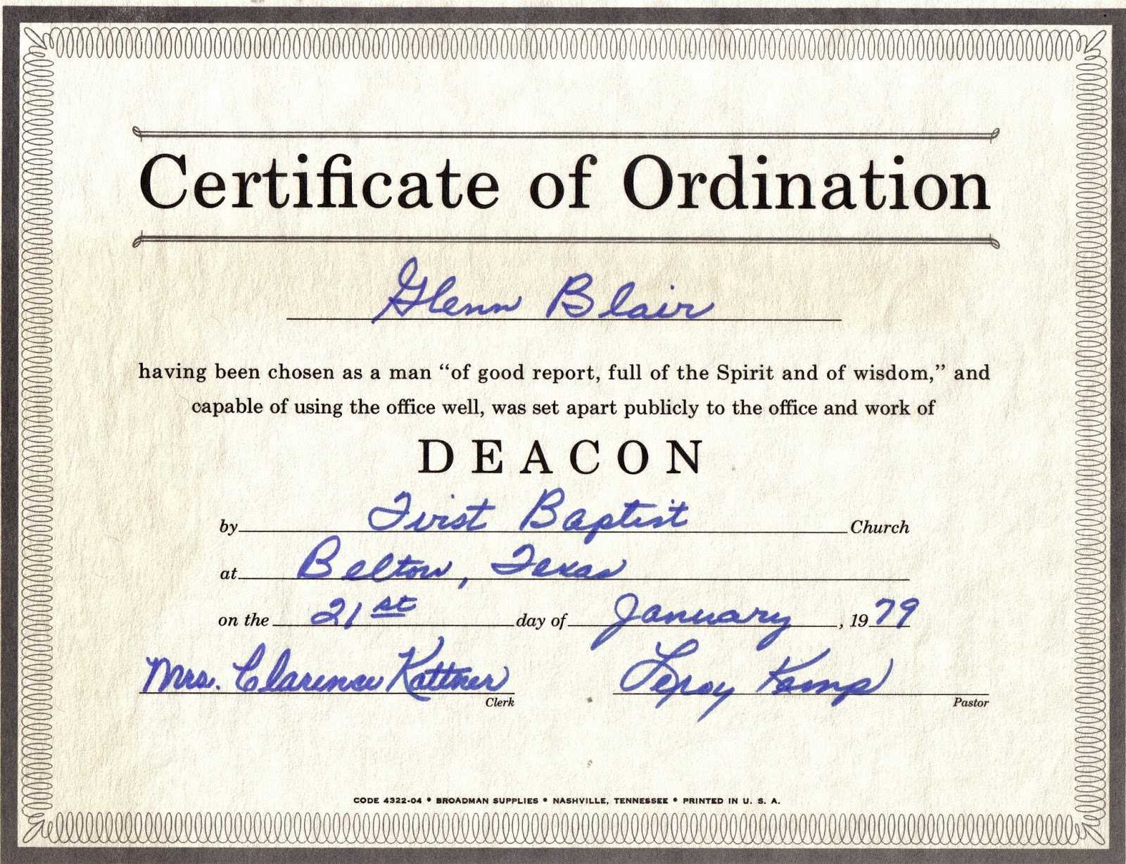 Free Certification: Free Ordination Certificate In Free Ordination Certificate Template