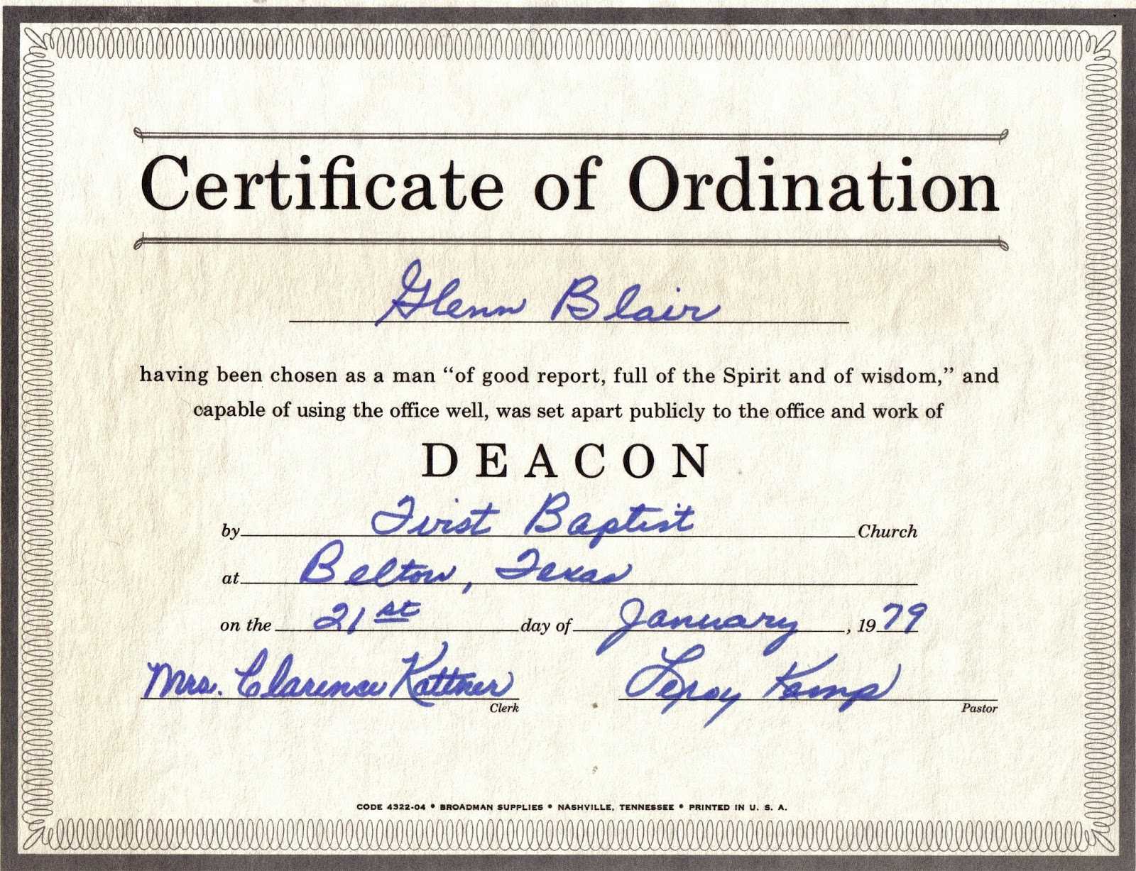 Free Certification: Free Ordination Certificate Within Certificate Of Ordination Template