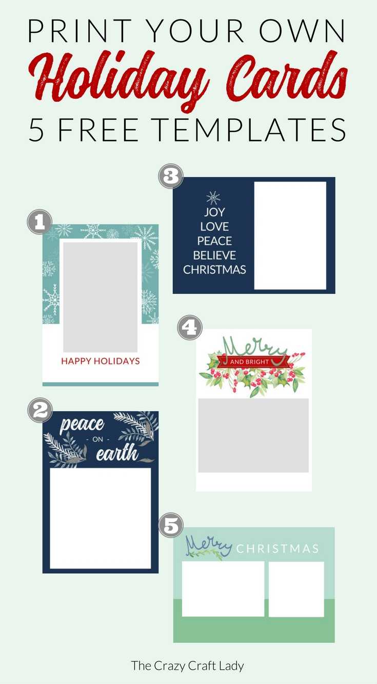 Free Christmas Card Templates – The Crazy Craft Lady Throughout Print Your Own Christmas Cards Templates