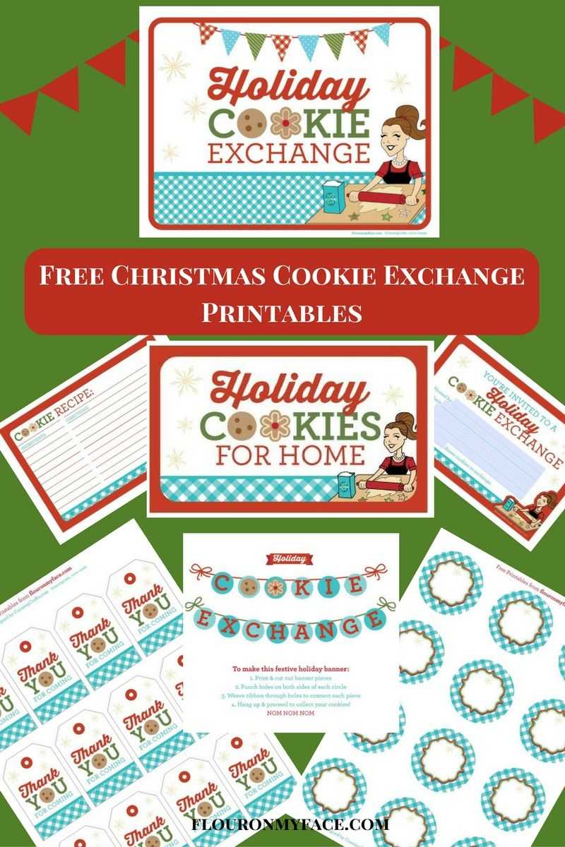 Free Christmas Cookie Exchange Printables – Flour On My Face Regarding Cookie Exchange Recipe Card Template