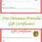 Free Christmas Printable Gift Certificates | Gift Ideas Intended For Printable Gift Certificates Templates Free