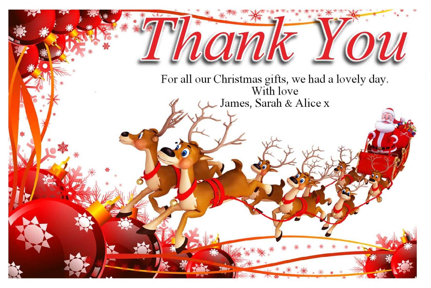 Free Christmas Thank You Cards Templates — Anouk Invitations For Christmas Thank You Card Templates Free
