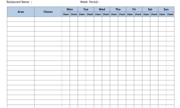 Free Cleaning Schedule Forms | Excel Format And Payroll in Blank Cleaning Schedule Template