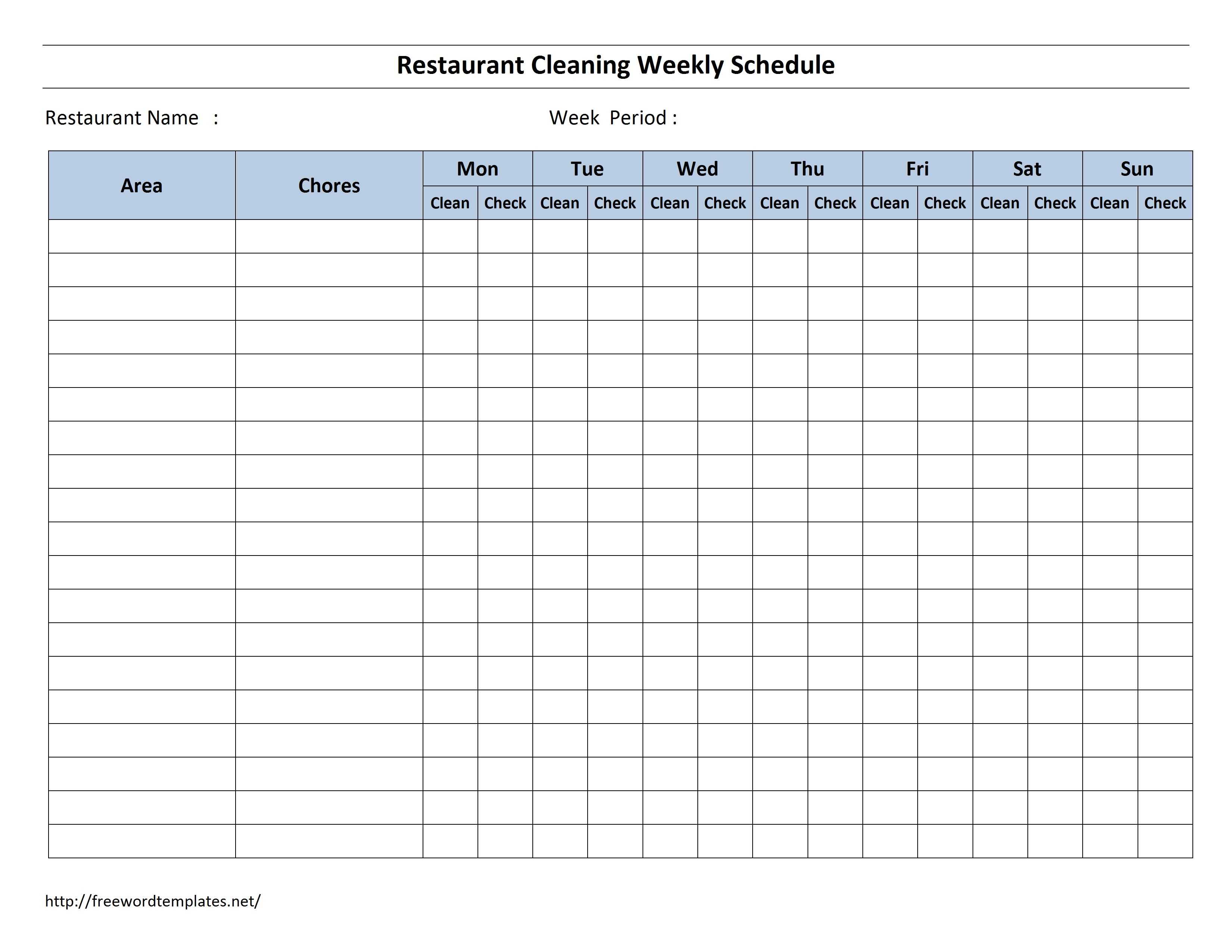 Free Cleaning Schedule Forms | Excel Format And Payroll Regarding Cleaning Report Template