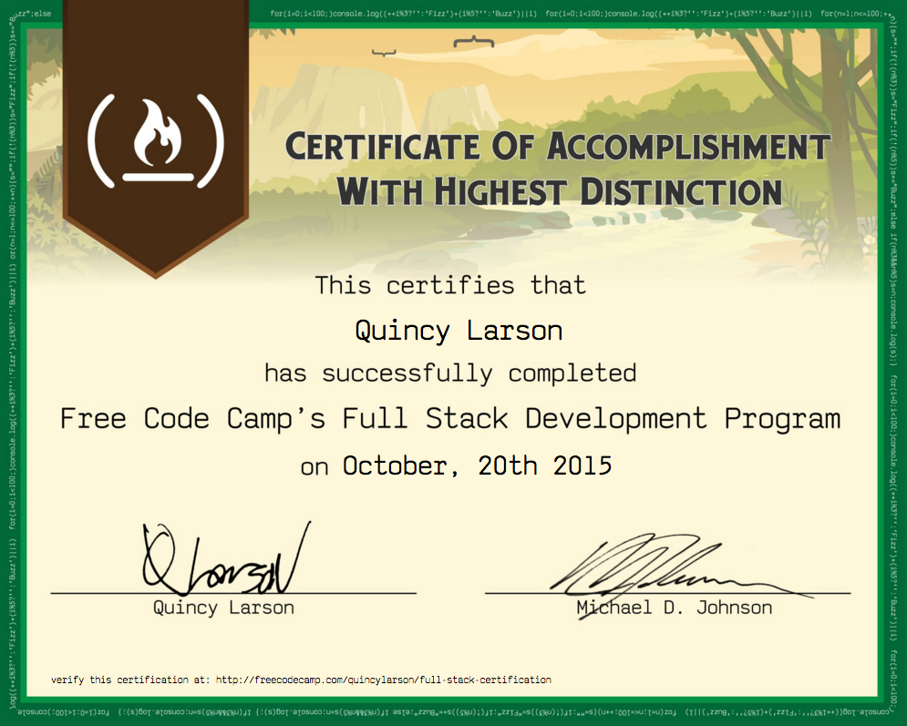 Free Code Camp Full Stack Development Certification For Boot Camp Certificate Template