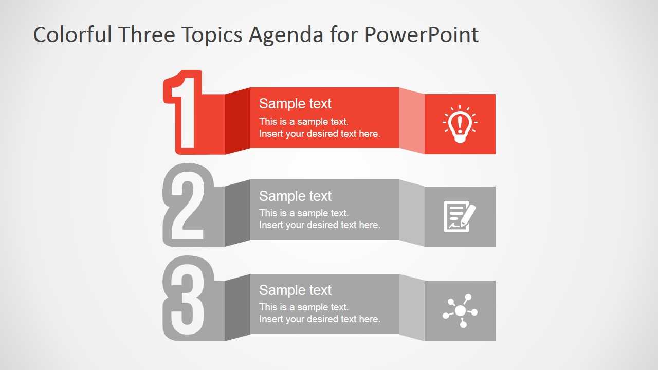 Free Colorful Three Topics Agenda For Powerpoint With Regard To Replace Powerpoint Template