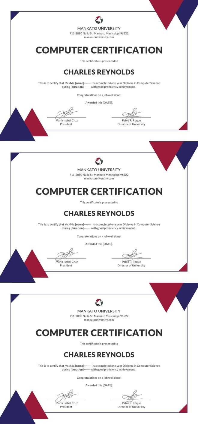 Free Computer Diploma Certificate | Certificate Design Inside Indesign Certificate Template