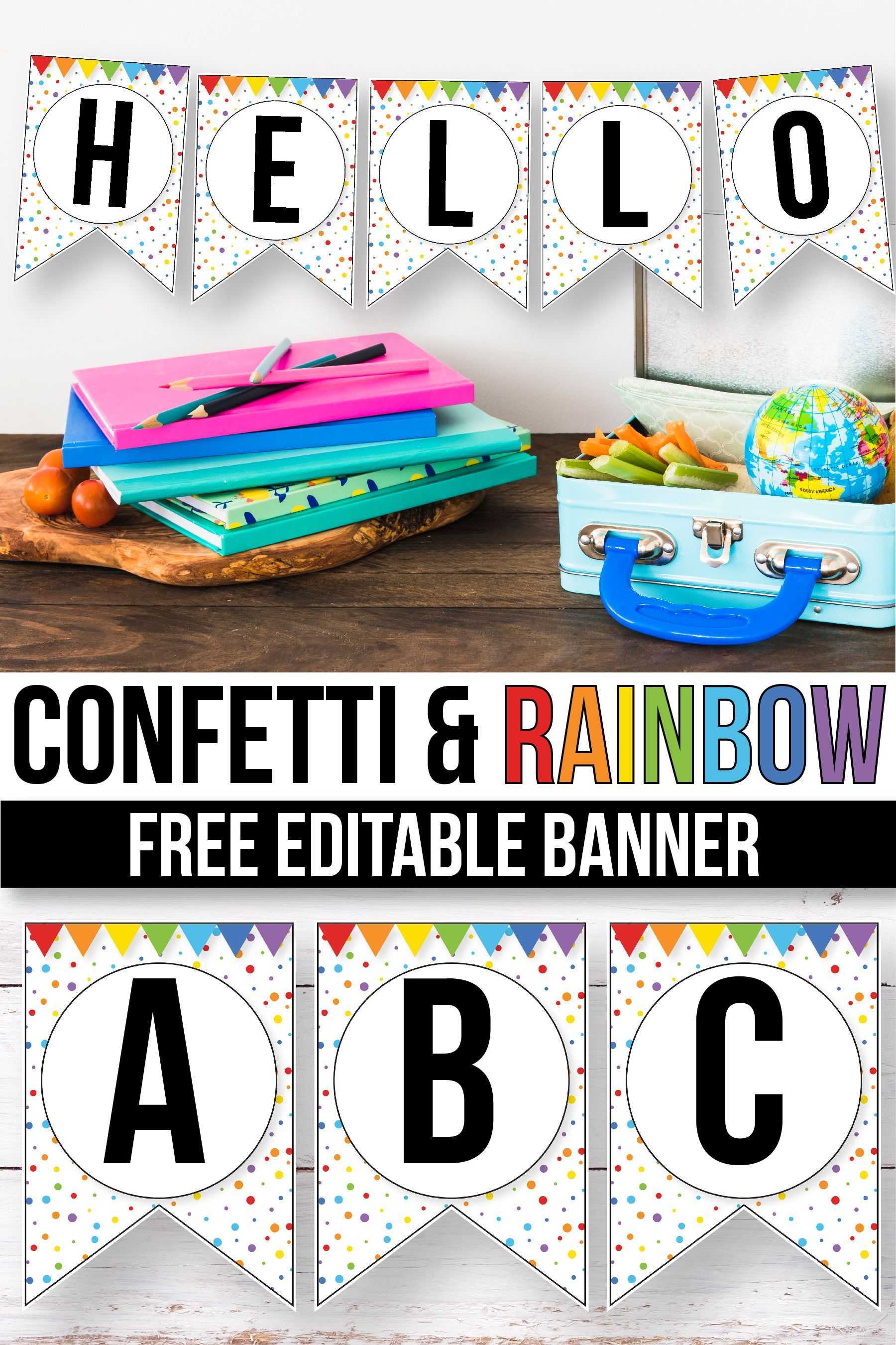 Free Confetti Banner For The Classroom – Confetti Classroom Throughout Classroom Banner Template