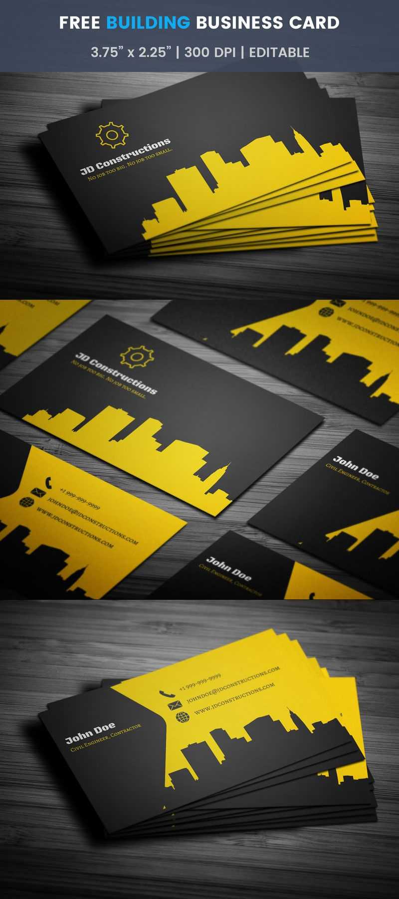 Free Construction Business Card Template Word Visiting Regarding Construction Business Card Templates Download Free