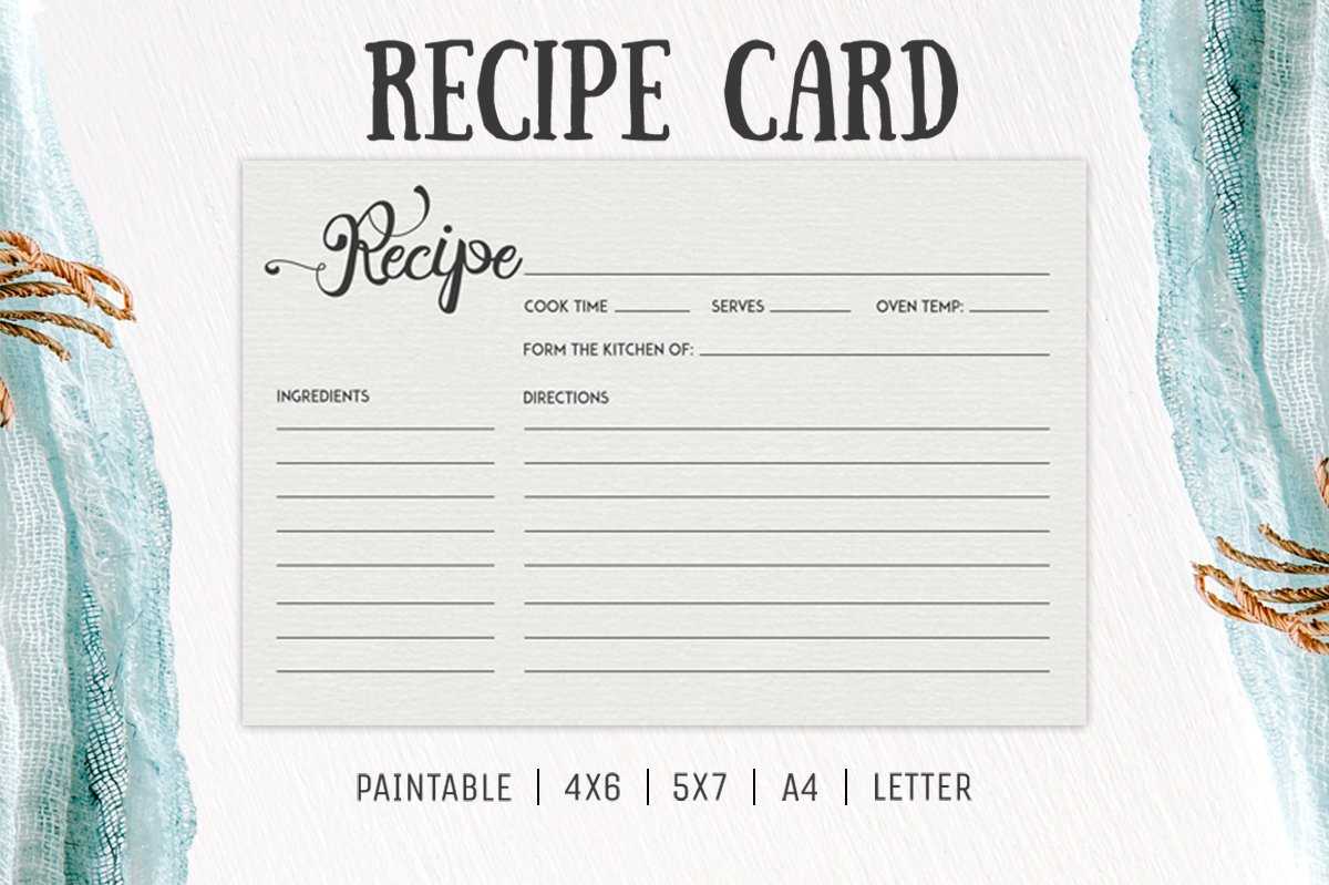 Free Cooking Recipe Card Template Rc2 – Creativetacos Pertaining To 4X6 Photo Card Template Free
