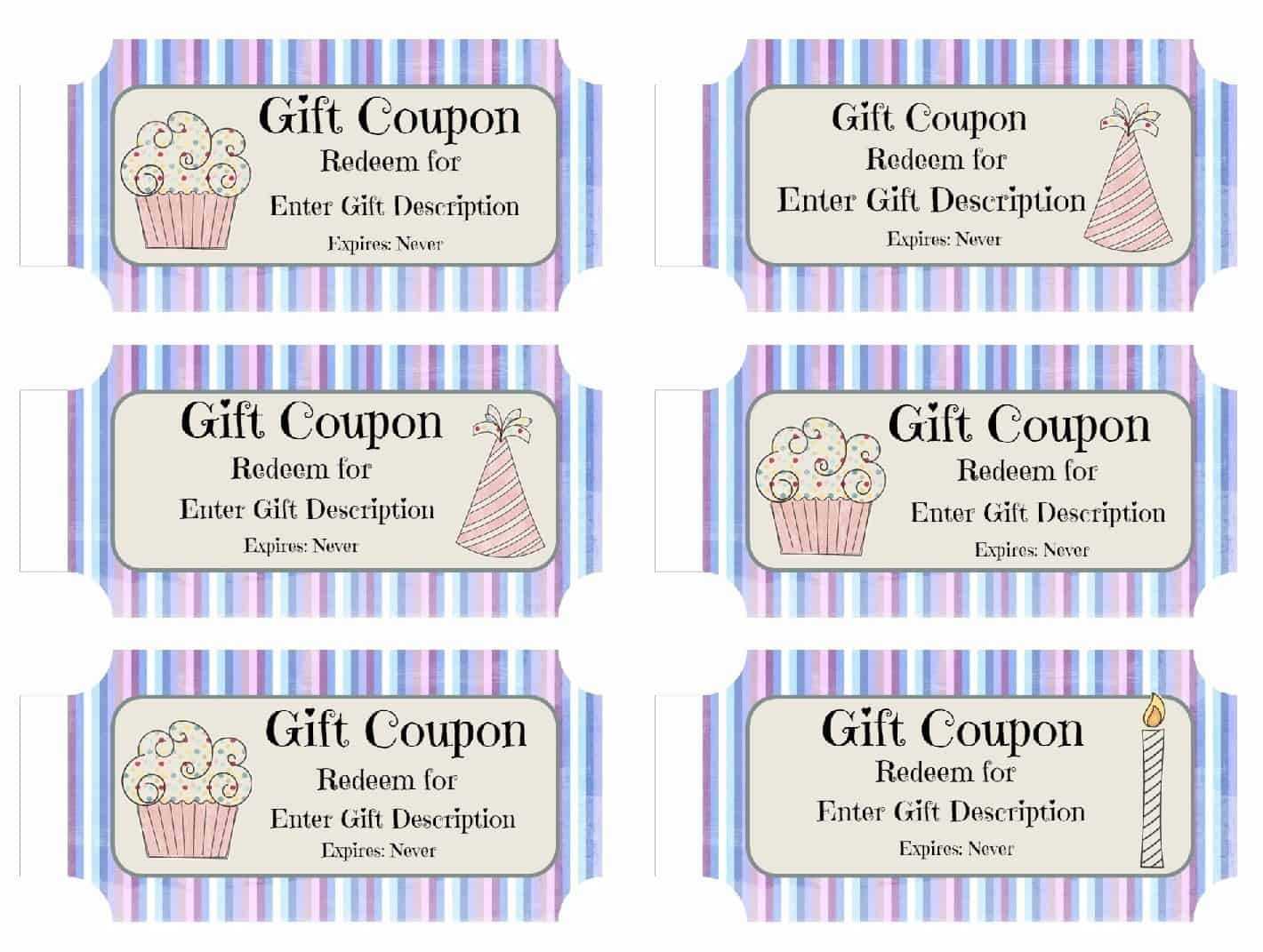 Free Custom Birthday Coupons – Customize Online & Print At Home For Coupon Book Template Word