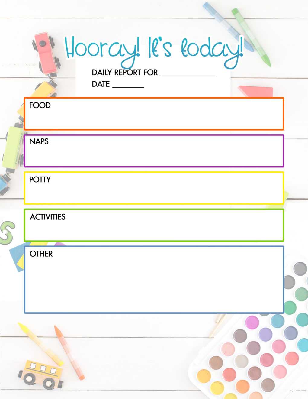 Free Daycare Daily Report | Child Care Printable – The Diy Within Daycare Infant Daily Report Template