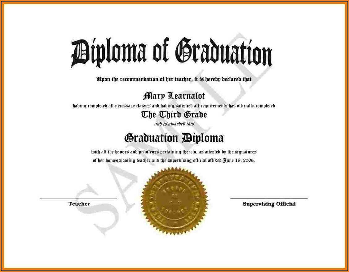 Free Diploma Templates Printable Certificates Preschool Regarding Fake Diploma Certificate Template