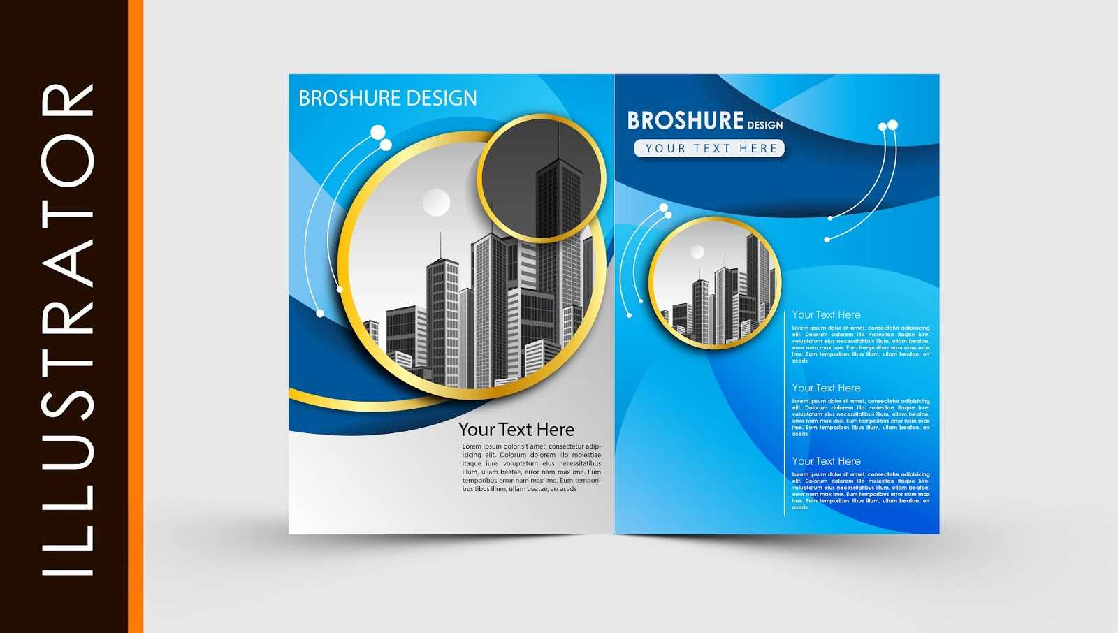 Free Download Adobe Illustrator Template Brochure Two Fold With Regard To Adobe Illustrator Brochure Templates Free Download