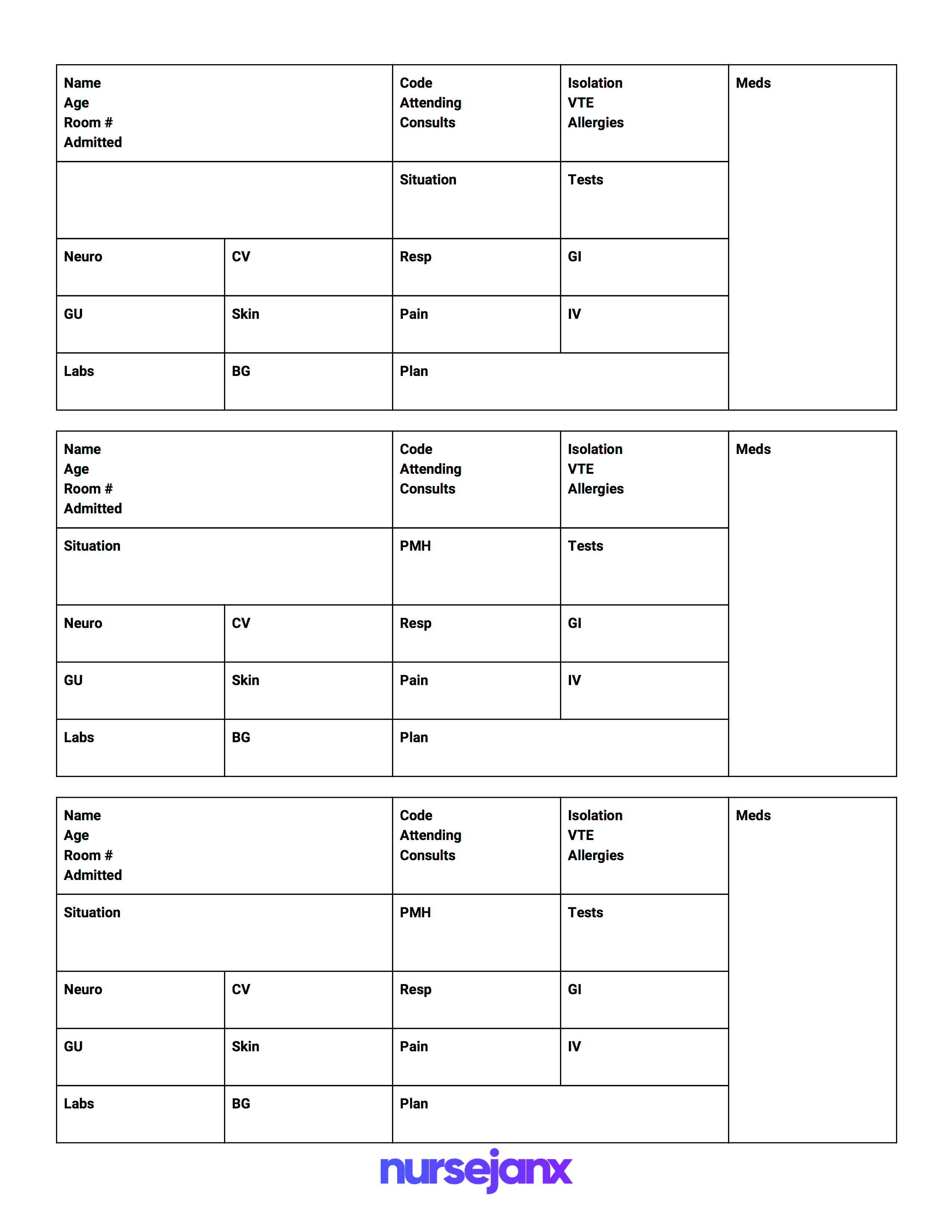 Free Download! This Nursejanx Store Exclusive Is A Sbar Inside Nursing Report Sheet Templates