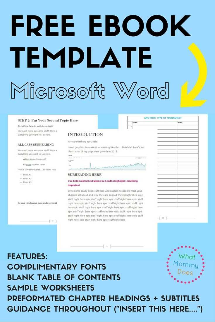 Free Ebook Template – Preformatted Word Document | Blog In Another Word For Template