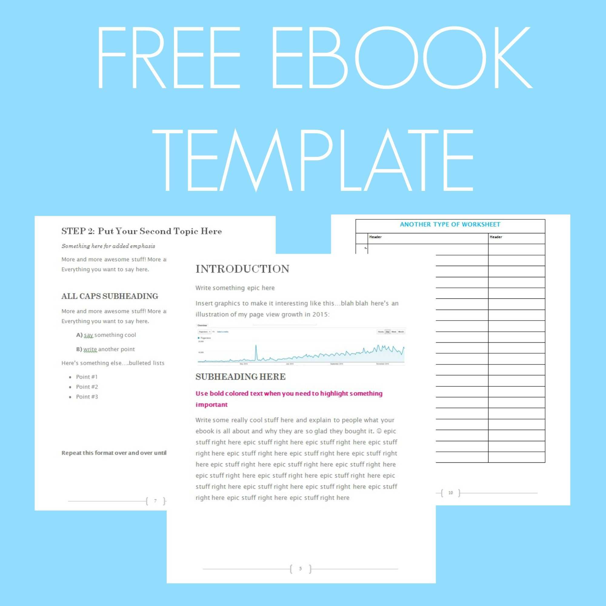 Free Ebook Template – Preformatted Word Document | Writing For Another Word For Template