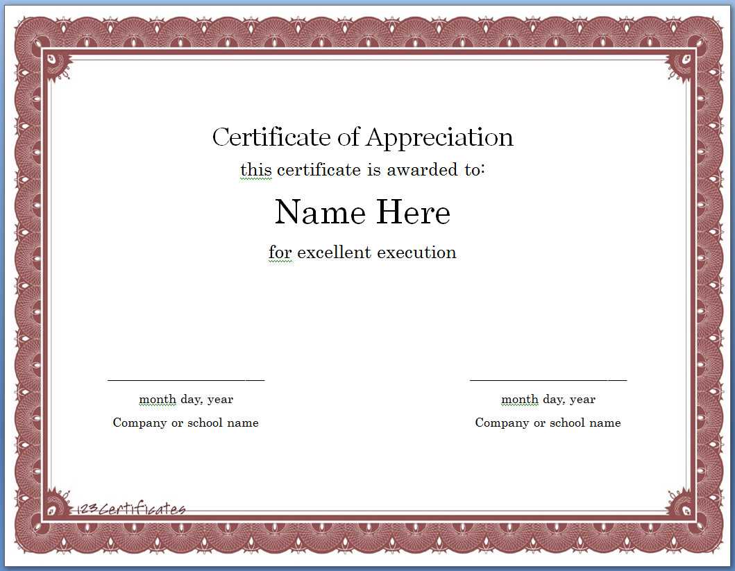 Free Editable Certificate Of Appreciation Template #1914 With Regard To Certificate Of Appreciation Template Free Printable