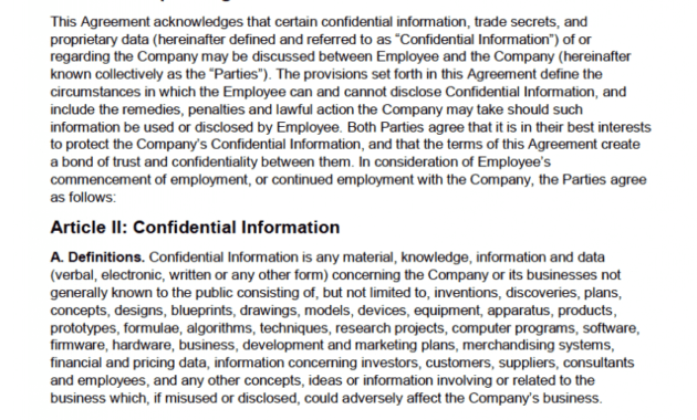 Free Employee Non-Disclosure Agreement (Nda) | Pdf | Word inside Nda Template Word Document