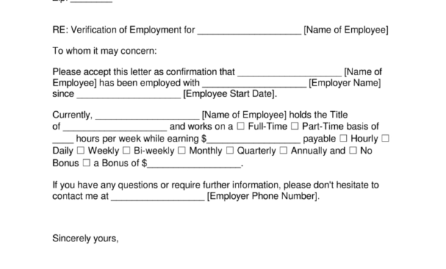 Free Employment (Income) Verification Letter - Pdf | Word with regard to Employment Verification Letter Template Word