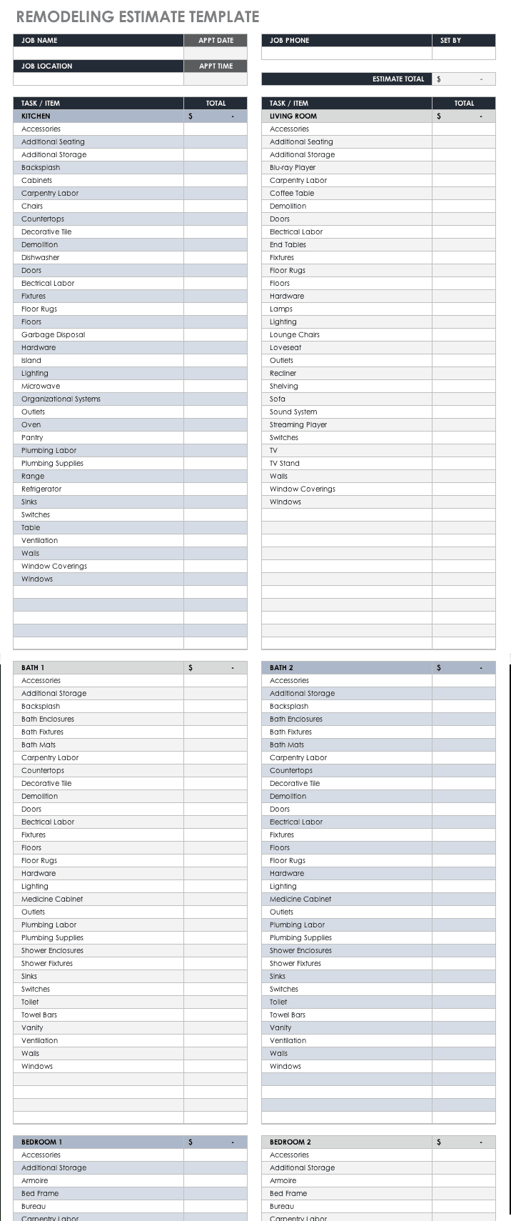 Free Estimate Templates | Smartsheet Regarding Work Estimate Template Word