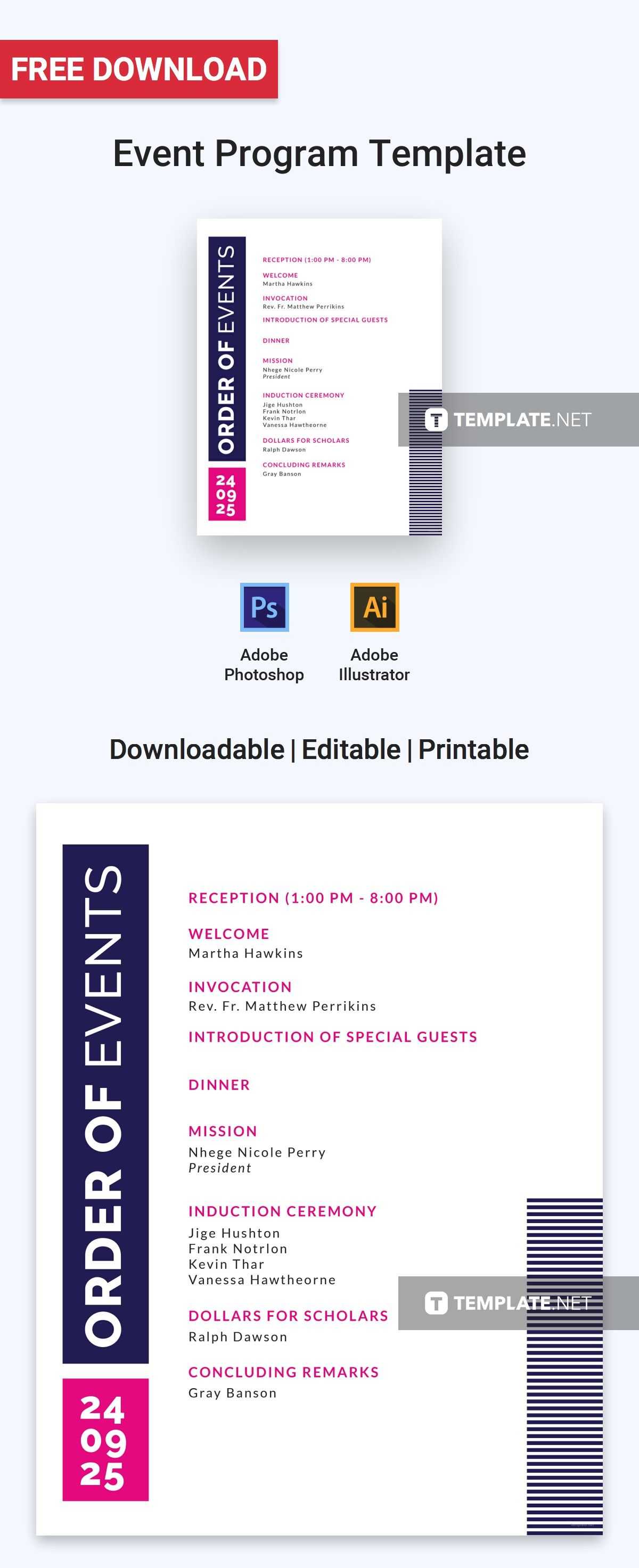 Free Event Program Invitation | Program Templates & Designs Intended For Free Event Program Templates Word