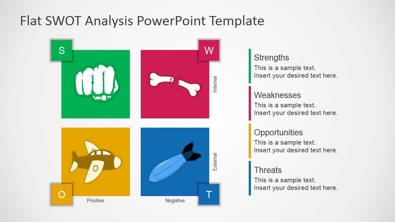 Free Flat Swot Analysis Presentation Template Pertaining To Swot Template For Word
