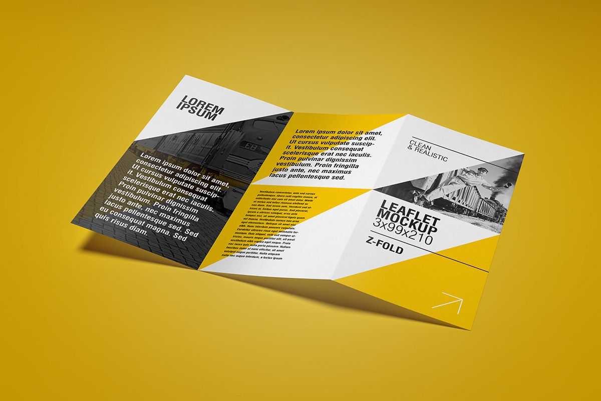Free Flyer Mockup / Z Fold | Leaflet Design, Graphic Design For Z Fold Brochure Template Indesign