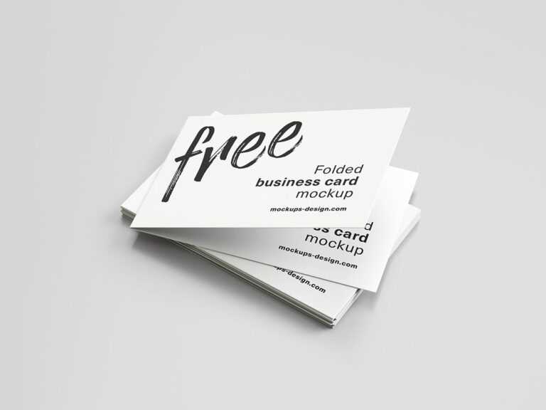 Free Folded Business Card Mockup On Behance Mock Ups pertaining to