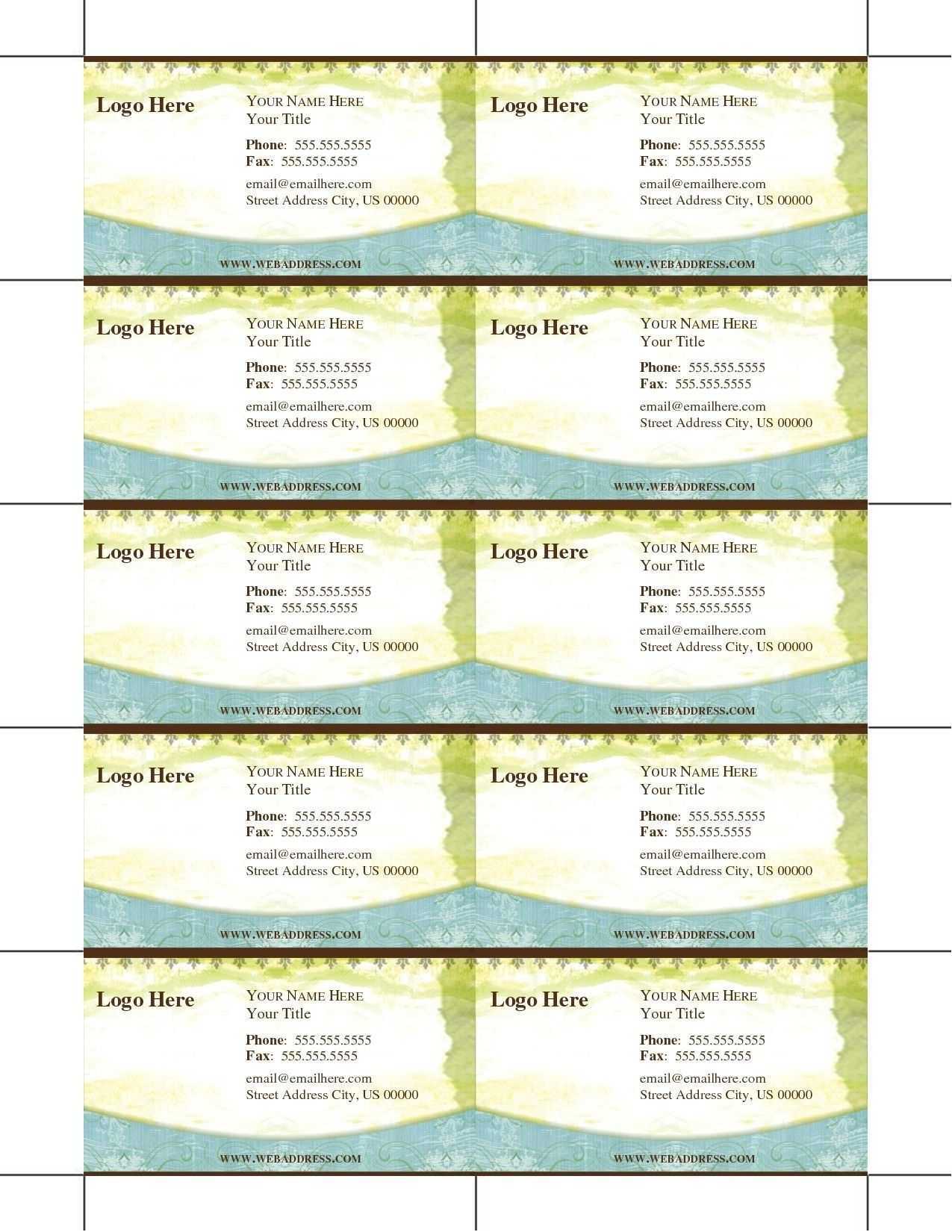 Free Free Business Cards To Print Out At Home Template Intended For Free Editable Printable Business Card Templates