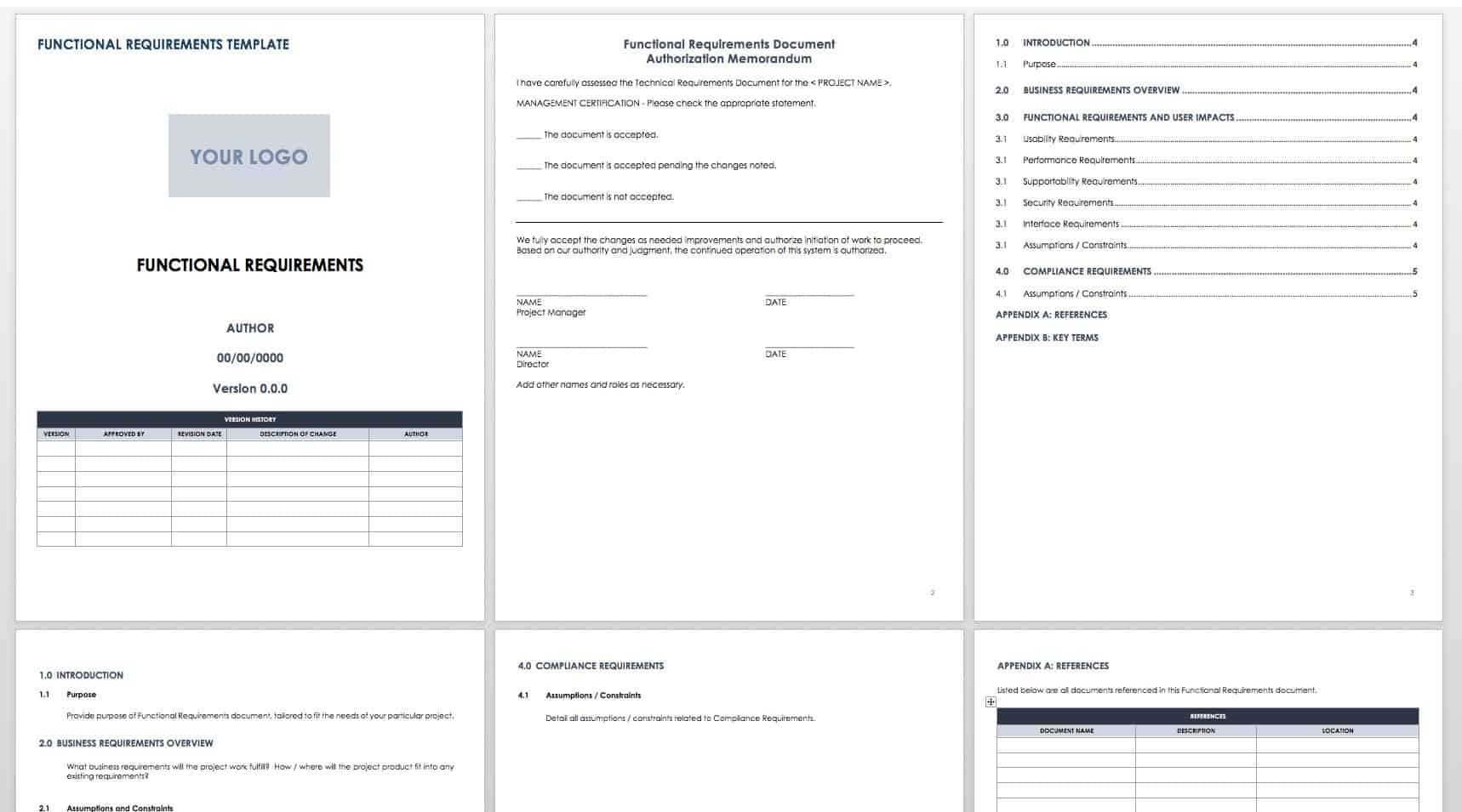 Free Functional Specification Templates | Smartsheet For Report Specification Template