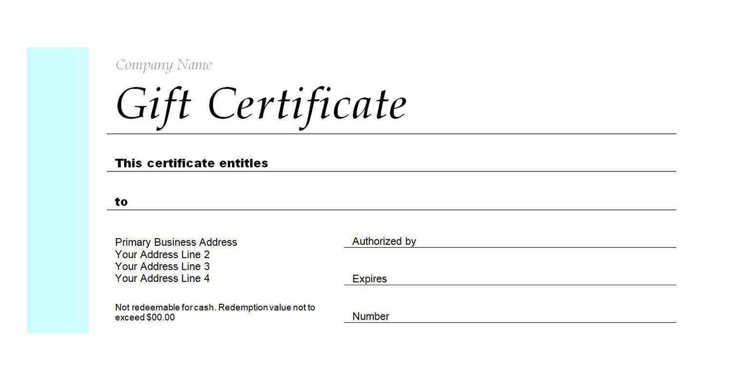 Free Gift Certificate Templates You Can Customize With Microsoft Gift Certificate Template Free Word