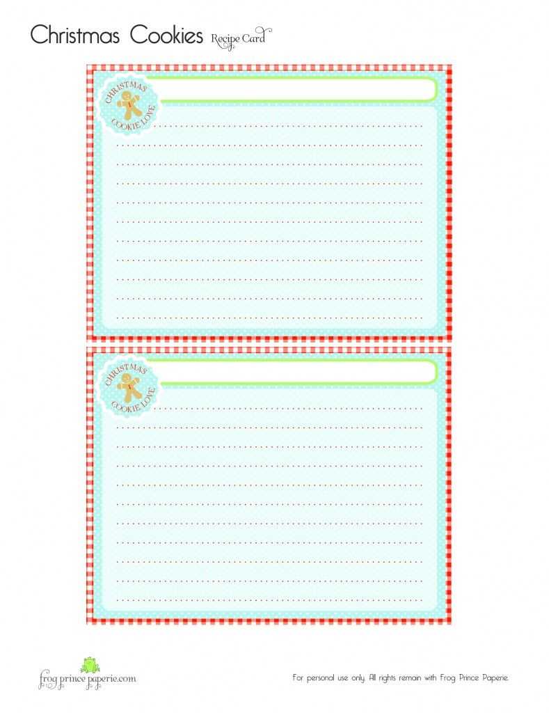 Free} Gingerbread Christmas Cookies Free Printable Recipe For Cookie Exchange Recipe Card Template