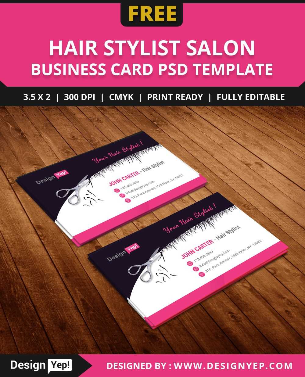 Free Hair Stylist Salon Business Card Template Psd | Free For Hairdresser Business Card Templates Free