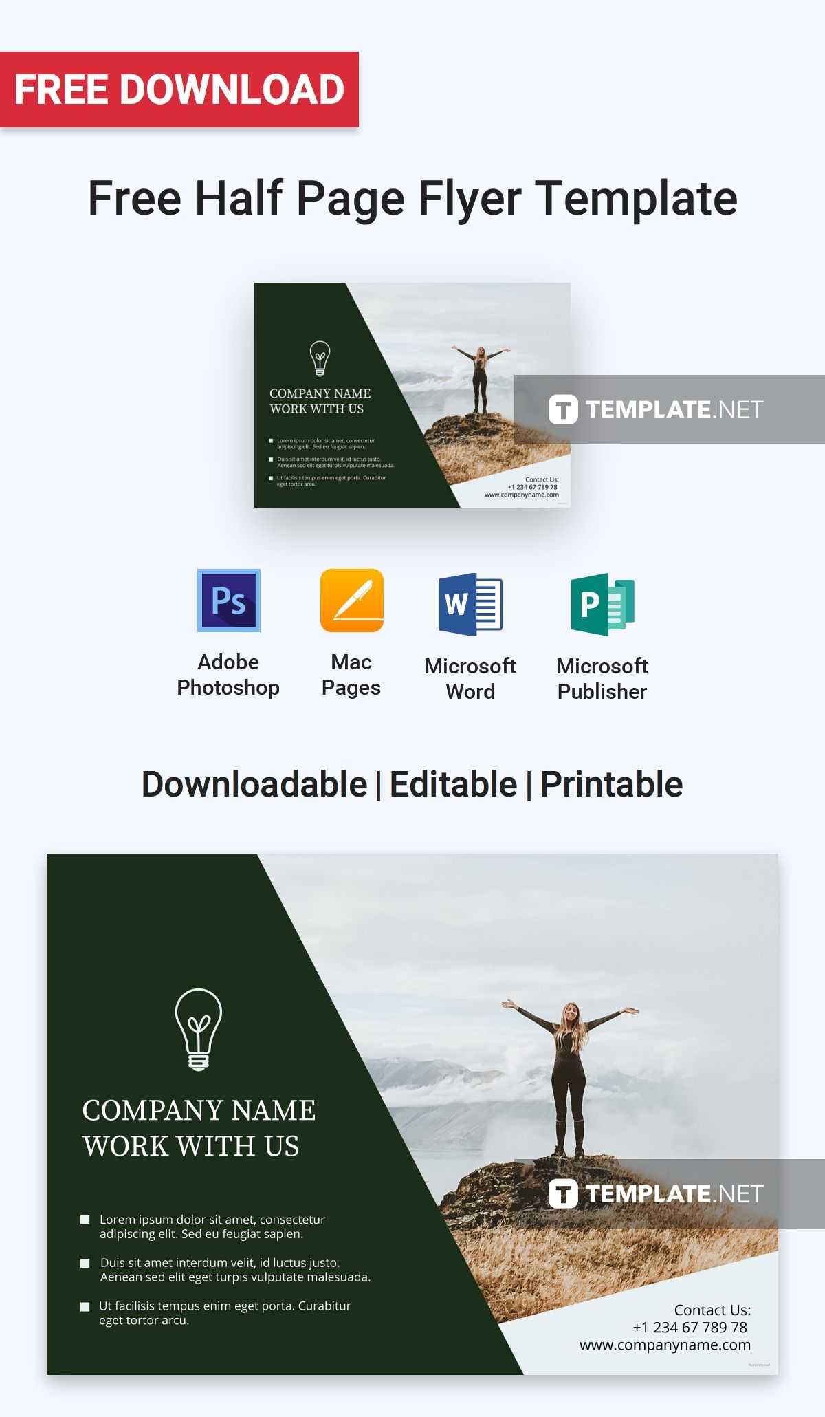 Free Half Page Flyer | Flyer Templates & Designs 2019 Intended For Half Page Brochure Template