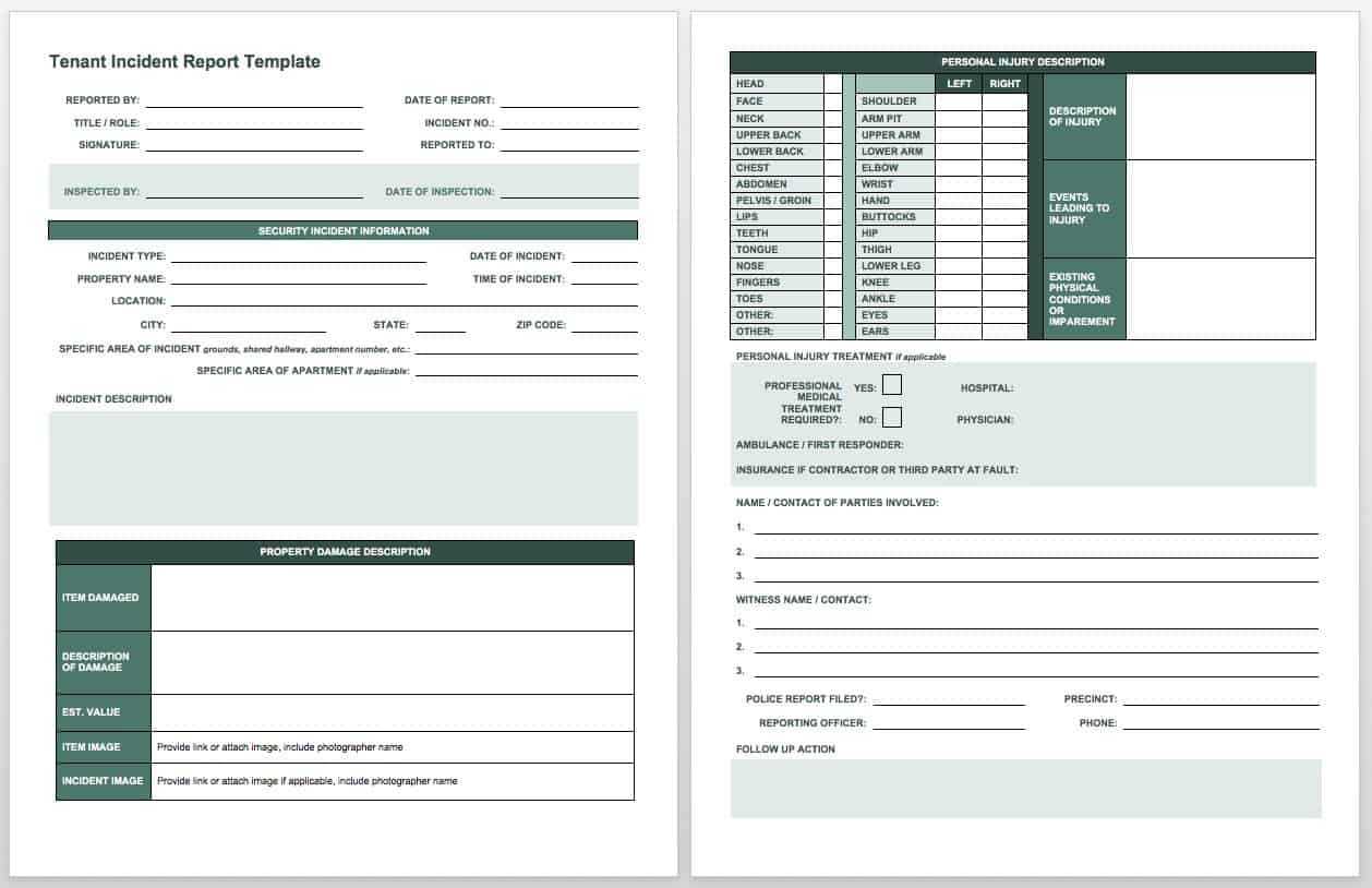 Free Incident Report Templates & Forms | Smartsheet For Construction Accident Report Template