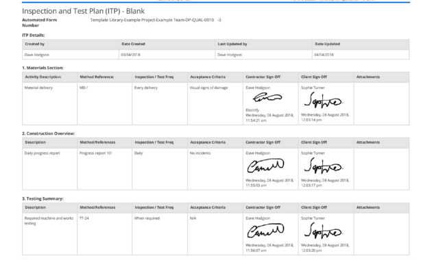 Free Inspection And Test Plan Template (Better Than Excel inside Test Template For Word