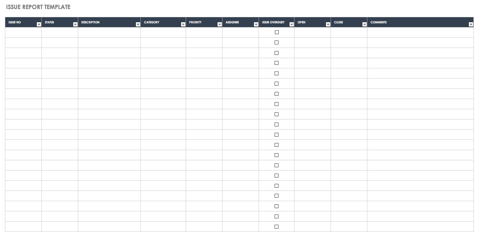 Free Issue Tracking Templates | Smartsheet Intended For It Issue Report Template